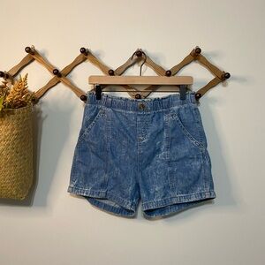 Levi's Blue Jean Shorts with Mid-Thigh Cut and Natural Fading